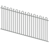 ProtectorAl 1201-2400W x 1200H Palladium Silver Loop & Spear Top Pool Fence Panel Raked Up to 15º