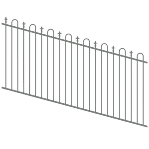 ProtectorAl 1201-2400W x 1200H Palladium Silver Loop & Spear Top Pool Fence Panel Raked Up to 15º