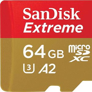 SanDisk 64GB Extreme microSDHC UHS-I Memory Card - Up to 160MB/s, C10, U3, V30, 4K, A1, Micro SD