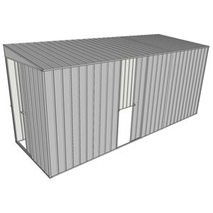 Build-a-Shed 1.5 x 4.5 x 2m Sliding Door Tunnel Shed with Sliding Side Door - Zinc