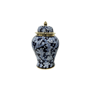 Elegant Collections Large Blue Lucy Ceramic Urn