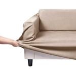 Home Living Premium Faux Suede CREAM 3 Seater Couch Sofa Cover