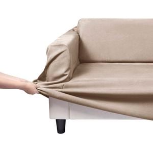 Home Living Premium Faux Suede Cream 3 Seater Couch Sofa Cover