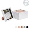 Nicola Spring 5 Piece 8 x 8 3D Shadow Box Photo Frame Set - Craft Display Picture Frame with 6 x 6 Mount - White