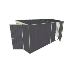 Build-a-Shed 1.5 x 4.5 x 2m Single Hinged Skillion Shed with Hinged Side Door - Grey