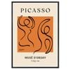 Picasso's Minimalist Line Art Print - Elegant 1956 Musee d'Orsay Artwork, Black Frame, 70 x 100cm (28 x 40inch)