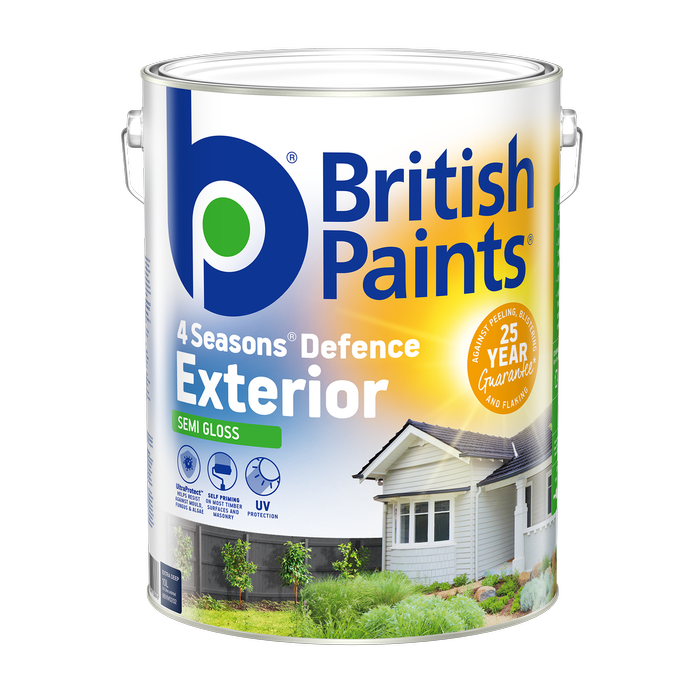 British Paints 4 Seasons Semi Gloss Extra Deep Exterior Paint - 10L