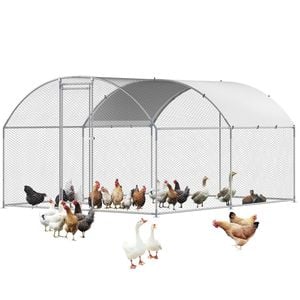 Advwin Outdoor Walk-in Large Metal Chicken Coop Multi-Purpose Chicken Run Cage for Chickens Rabbits Ducks