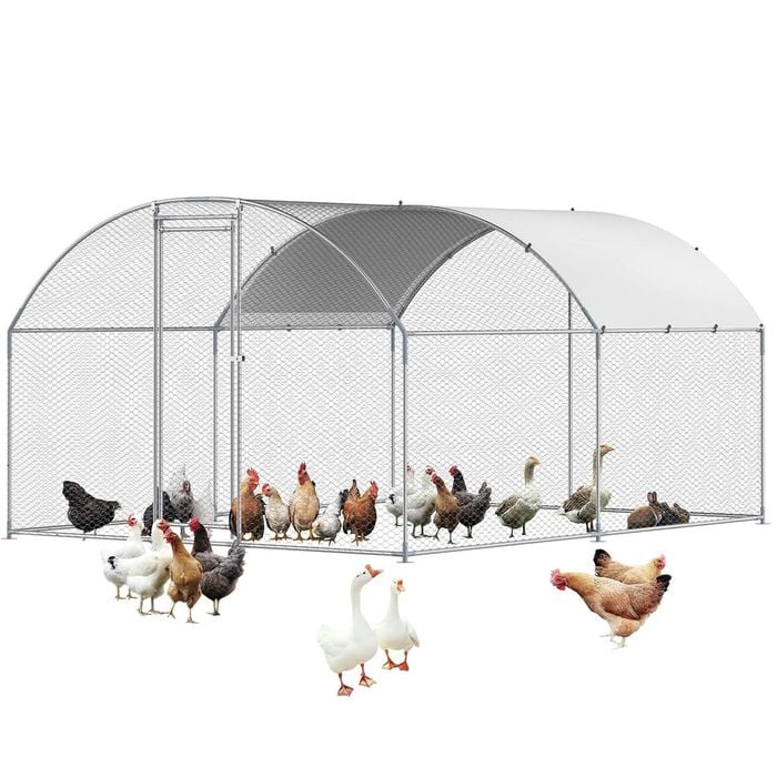 Advwin Outdoor Walk-in Large Metal Chicken Coop Multi-Purpose Chicken Run Cage for Chickens Rabbits Ducks