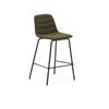 Zunilda stool in dark green and steel chenille with matt black finish height 65 cm