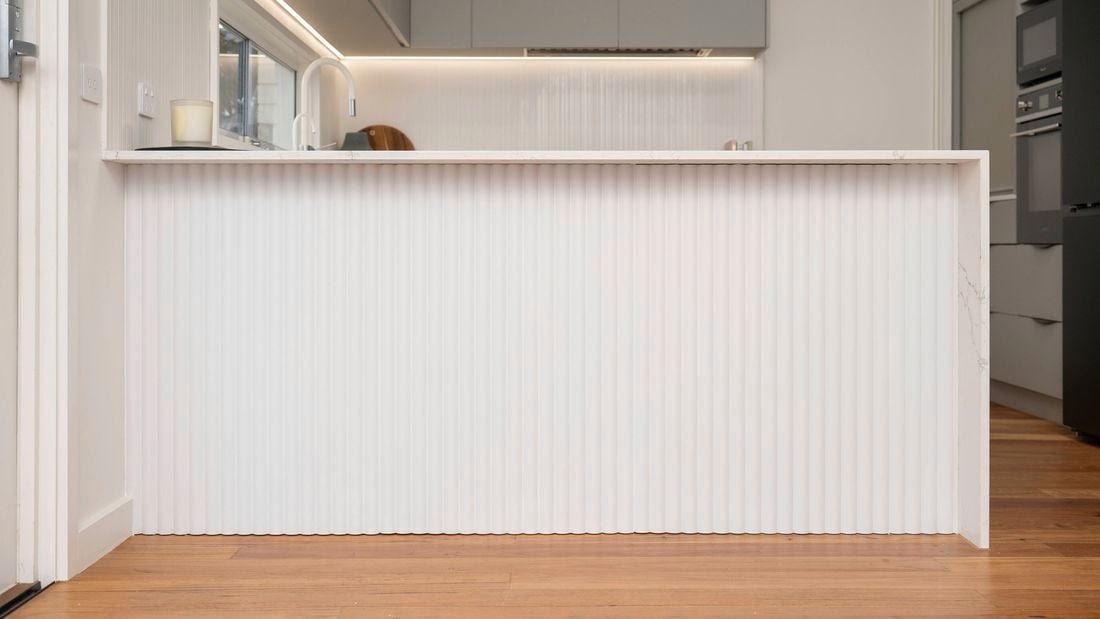 Add panels to a kitchen island bench