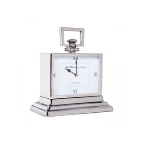 Ssh Collection William & Smith Small Table Clock With Square White Face - Nickel