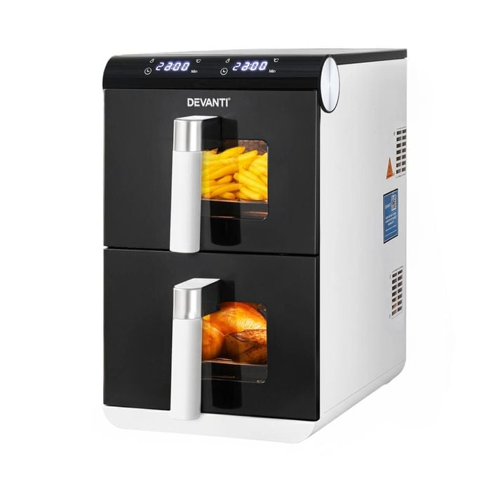 Devanti Air Fryer Oven 11L Dual Zone Fryers White