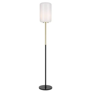 Telbix Korova Modern Standing Floor Lamp Light Marble Glass Metal Brass Matt Opal Black Marble