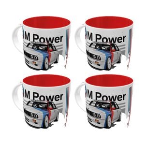 4x Nostalgic-art Ceramic Drinking Mug Bmw M Power Car 9x9x9cm