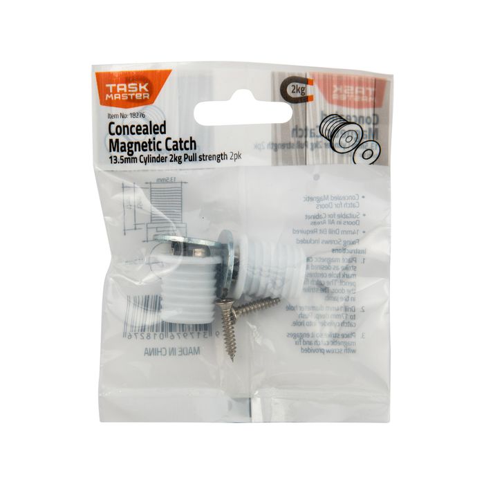 Taskmaster 13.5mm White Concealed Magnetic Catch - 2 Pack - Bunnings ...