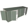 Build-a-Shed 1.5 x 6 x 2m Hinged Door Tunnel Shed With 3 Hinged Side Doors - Green