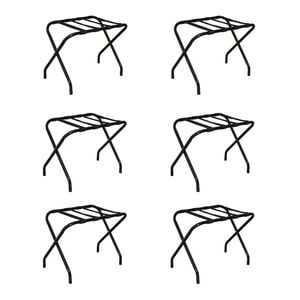 Harbour Housewares Folding Metal Luggage Racks - Pack of 6