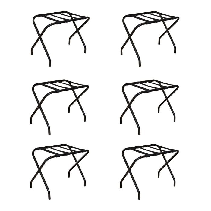 Harbour Housewares Folding Metal Luggage Racks - Pack of 6