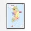 South Korea Administrative Map   Print 100% Australian Made 60x90cm  (Poster)