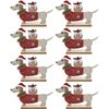 8PK Urban Felt Sausage Dog with Pudding Standing Decoration 13cm Bisque/Red