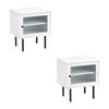 Oikiture Set of 2 Bedside Tables White