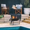 Glow 90 x 45 cm Black Fraser Steel Fire Pit with Outdoor Table
