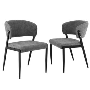Artiss Dining Chairs Set Of 2 Linen Fabric Soft Upholstered Chairs Grey