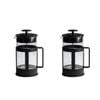 2x Euroline 1L Tea & Coffee Glass Plunger French Press 1000ml Black