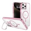 REDEFINE Transparent Magsafe Case Cover with Magnetic Ring for iPhone 16 Pro - Pink
