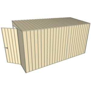 Build-a-Shed 1.5 x 3.7 x 2m Single Hinged Door Skillion Shed - Cream