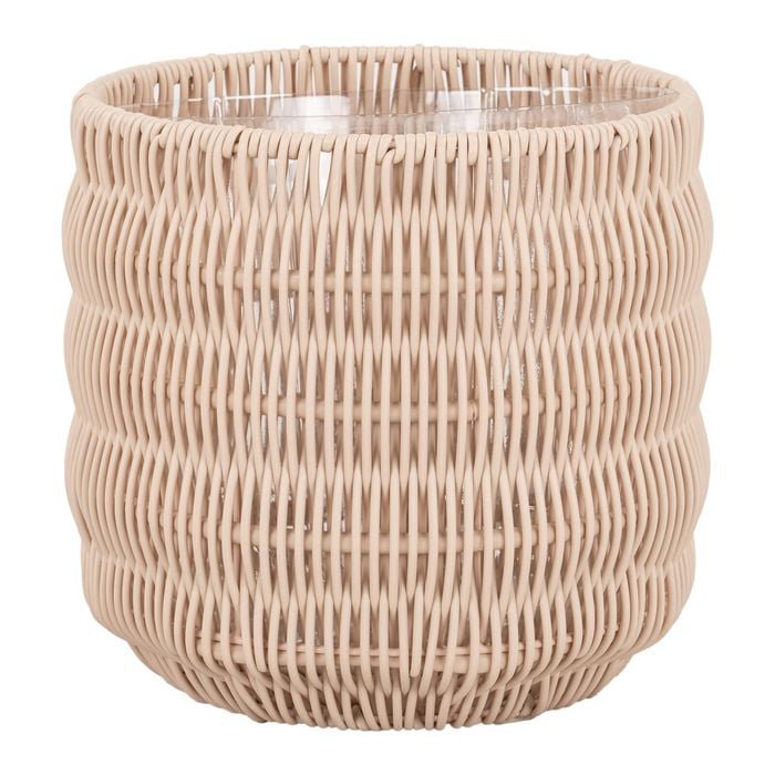 Astin Sinclair 230 x 220mm Cream Poly Rattan Basket Planter Small