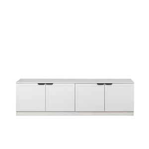 European Cabinetry Hampton Pull Black Bucharest TV Unit White