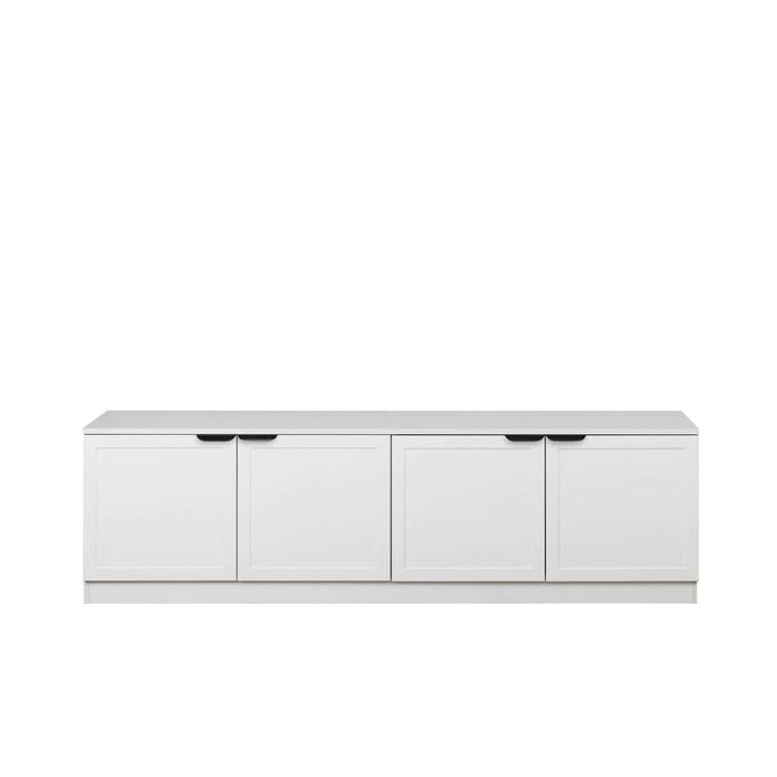 European Cabinetry Hampton Pull Black Bucharest TV Unit White