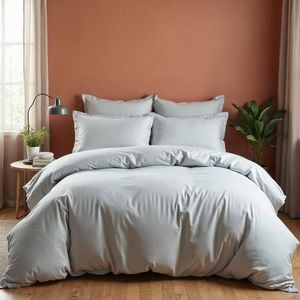 Royal Comfort 1000 Thread Count Bamboo Cotton Sheet and Quilt Set Cool Grey King