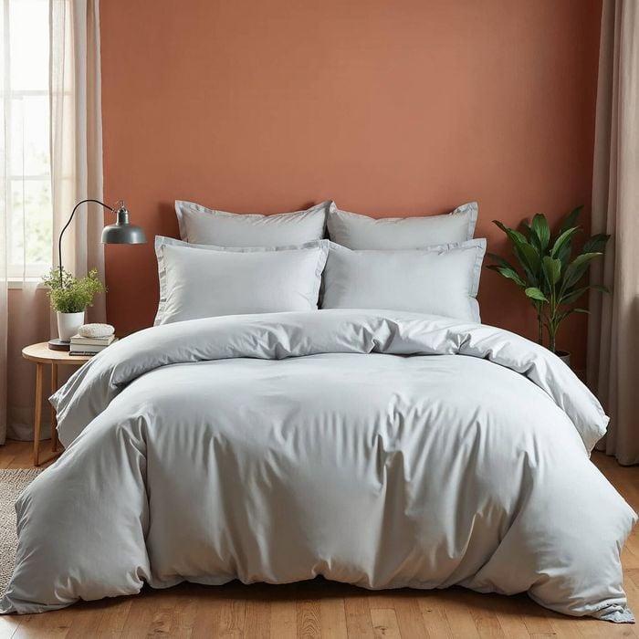 Royal Comfort 1000 Thread Count Bamboo Cotton Sheet and Quilt Set Cool Grey King