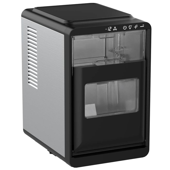 YOPOWER Countertop Crescent Ice Maker, 12KG/24H Ice Machine with Adjustable Ice Thickness, 1.8L Water Tank