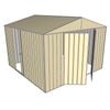 Build-a-Shed 3.0 x 3.0 x 2.3m Double Hinge and Single Sliding Door Shed - Cream