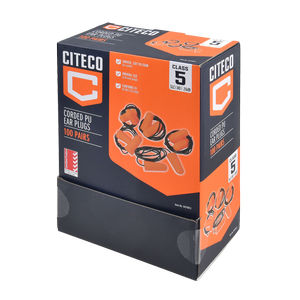 CITECO Class 5 PU Corded Ear Plugs - 100 Pairs