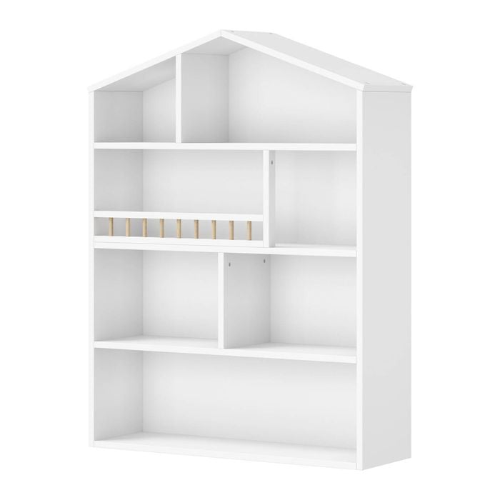 Oikiture 4 Tiers Kids Bookshelf Rack Organiser Bookcase