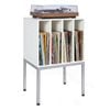 Costway Record Player Stand Vinyl Table Shelves Raised Metal Leg White