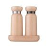 Icon Chef Salt And Pepper Mill Set With Tray - Bayeux, Natural