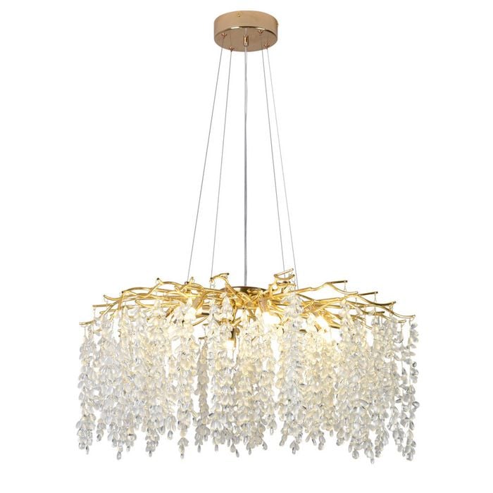 Eli & Co. Lighting Golden Wisteria Crystal Chandelier Ceiling Light 80cm