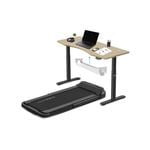Lifespan Fitness V-Fold Treadmill with ErgoDesk Automatic Oak Standing Desk 1500mm + Cable Management Tray
