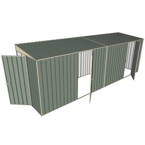 Build-a-Shed 1.5 x 6 x 2m Dual Hinged Side Door Skillion Shed - Green