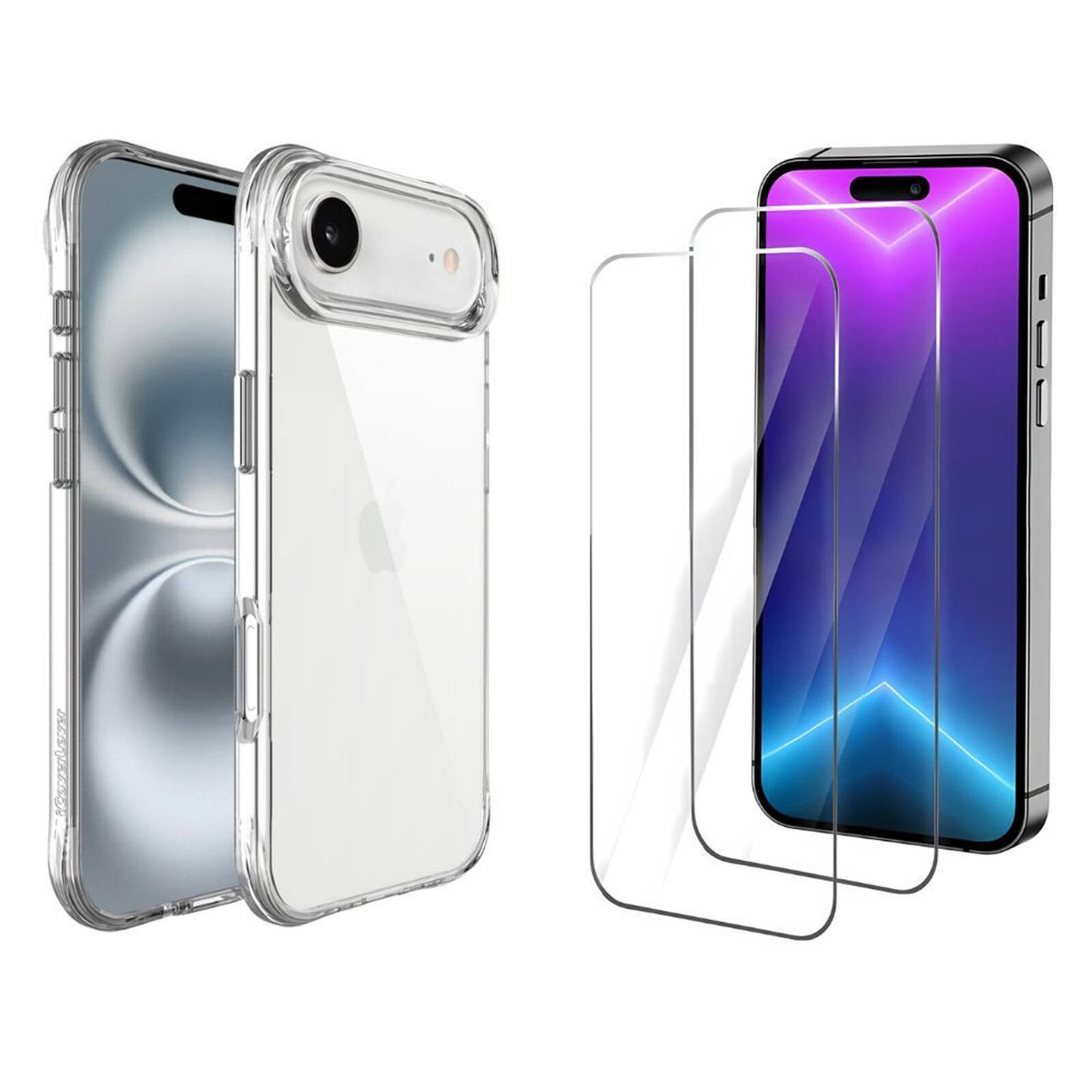 Icoverlover For Iphone Air Case + 2x Glass Screen Protectors Clear ...