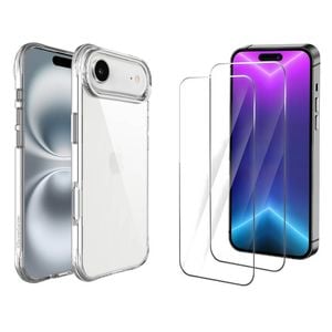 Icoverlover For Iphone Air Case + 2x Glass Screen Protectors Clear
