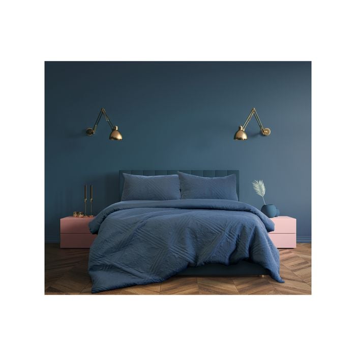 Ardor Boudoir Eddison Double Bed Quilt Cover Set Microfibre Cornflower
