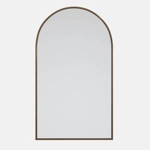 Future Glass Kira Arch Mirror - 960 x 560mm - Antique Brass