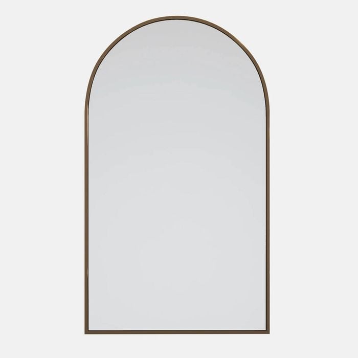 Future Glass Kira Arch Mirror - 960 x 560mm - Antique Brass